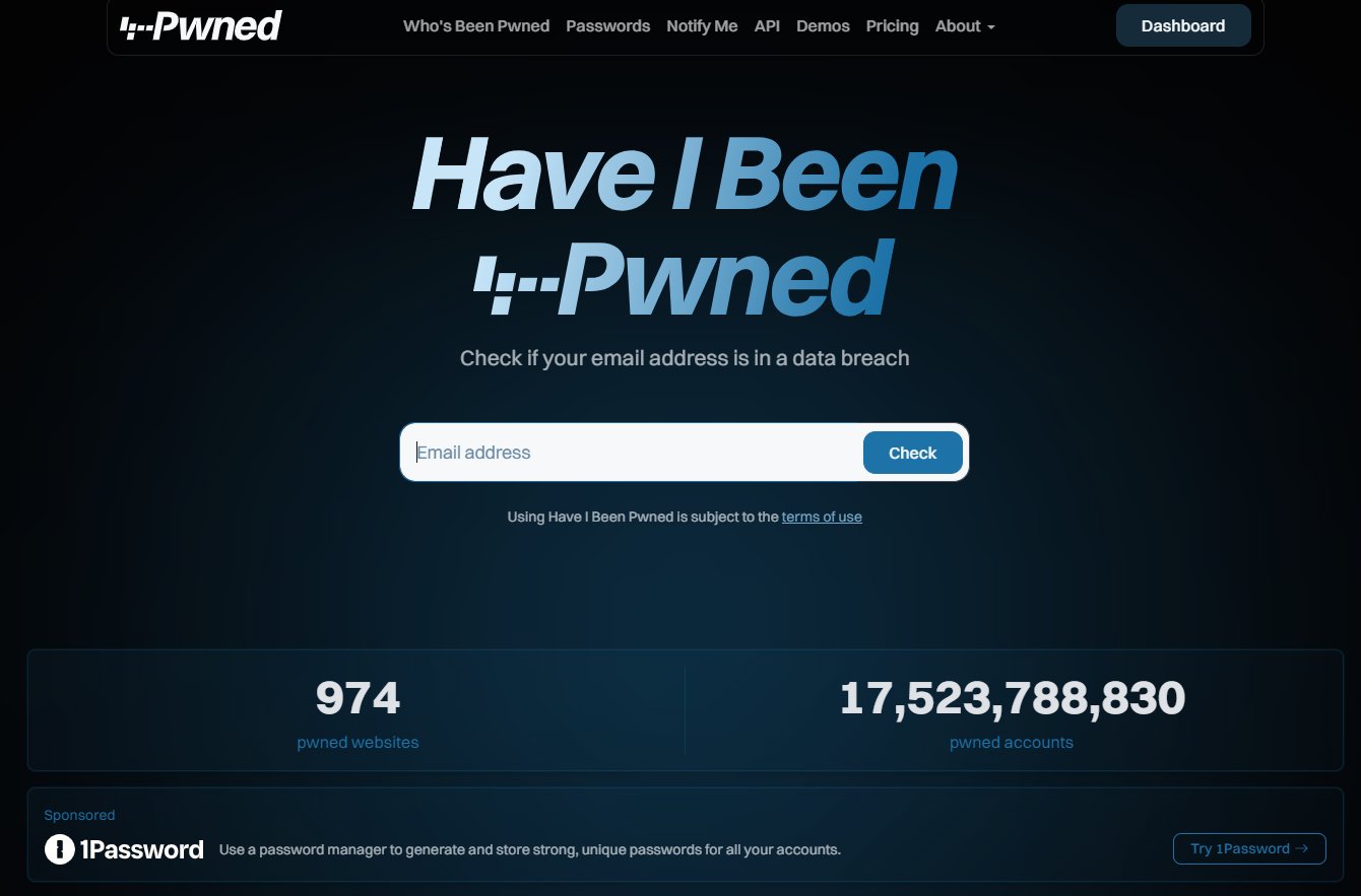 Have I Been Pwned, pagina principală cu câmpul de verificare email și statistici: 974 breșe, 17.5 miliarde de conturi compromise